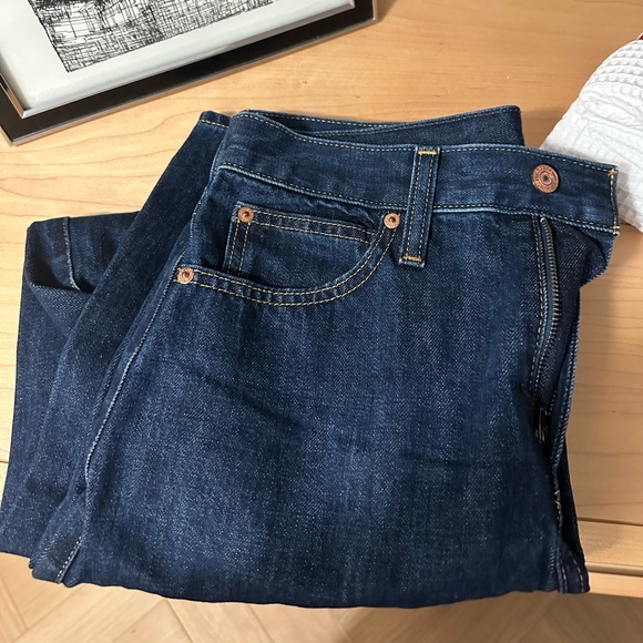 Gap High Rise Barrel Jean Dark Rinse Petite - Picture 6 of 7